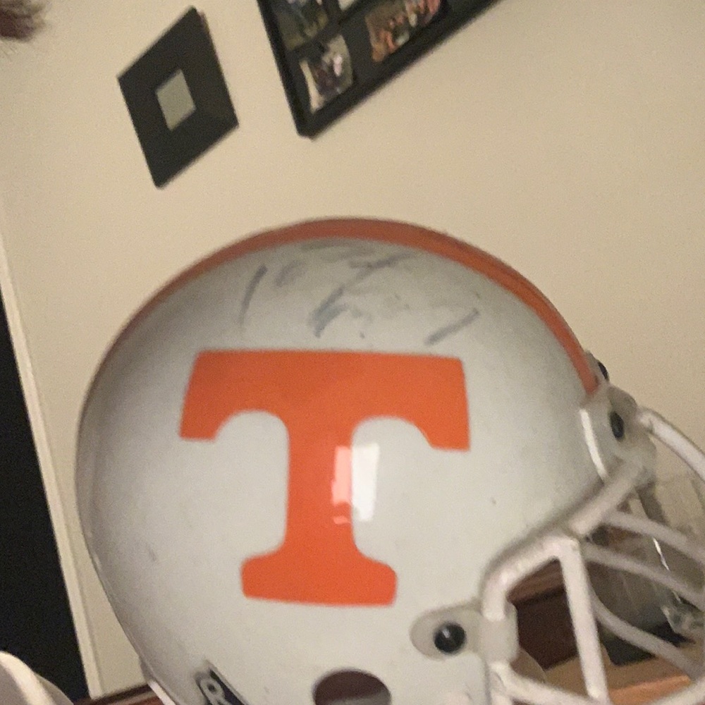 Peyton manning signed mini helmet